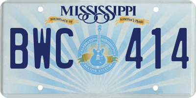 MS license plate BWC414