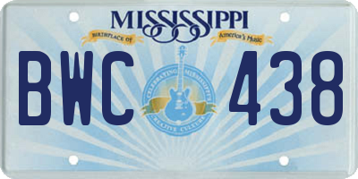 MS license plate BWC438