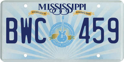 MS license plate BWC459
