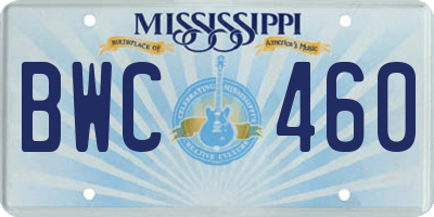 MS license plate BWC460
