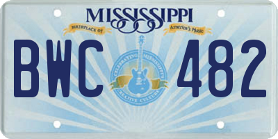 MS license plate BWC482