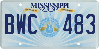 MS license plate BWC483