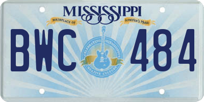 MS license plate BWC484