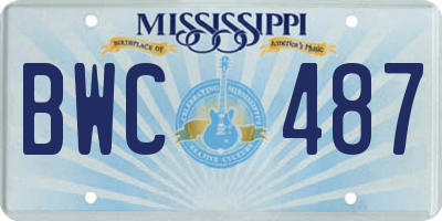 MS license plate BWC487