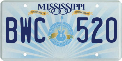 MS license plate BWC520