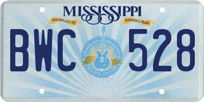 MS license plate BWC528