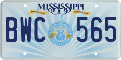 MS license plate BWC565