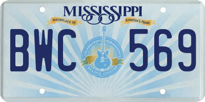 MS license plate BWC569