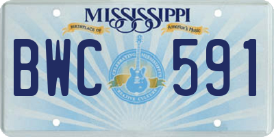 MS license plate BWC591