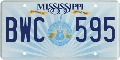 MS license plate BWC595