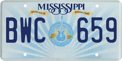 MS license plate BWC659