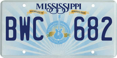 MS license plate BWC682