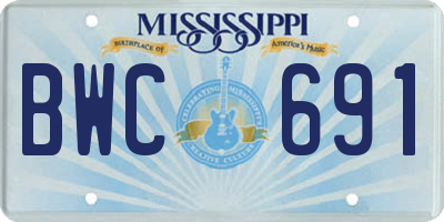 MS license plate BWC691