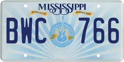 MS license plate BWC766