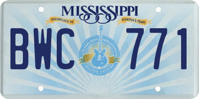 MS license plate BWC771