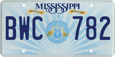 MS license plate BWC782