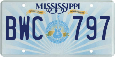 MS license plate BWC797