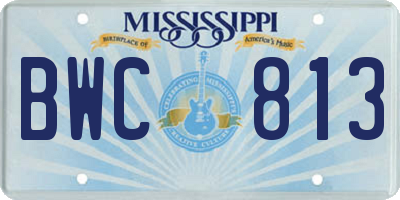 MS license plate BWC813