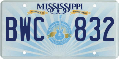 MS license plate BWC832