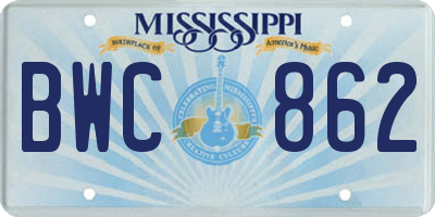 MS license plate BWC862