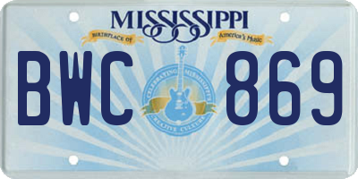 MS license plate BWC869