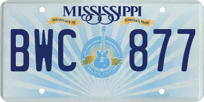 MS license plate BWC877