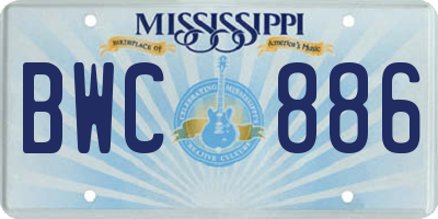 MS license plate BWC886