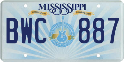 MS license plate BWC887