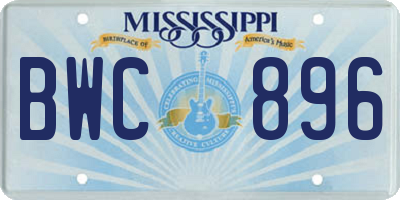 MS license plate BWC896
