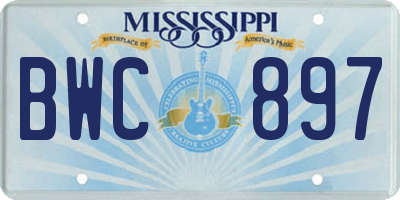 MS license plate BWC897