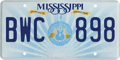 MS license plate BWC898