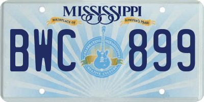 MS license plate BWC899