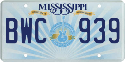 MS license plate BWC939