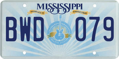 MS license plate BWD079