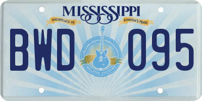 MS license plate BWD095