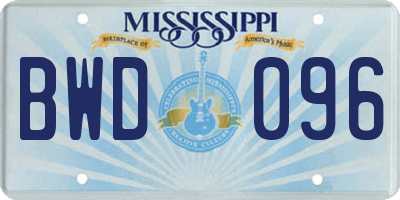 MS license plate BWD096