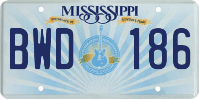 MS license plate BWD186