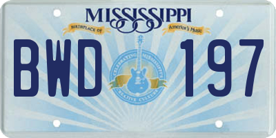 MS license plate BWD197