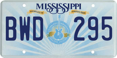 MS license plate BWD295