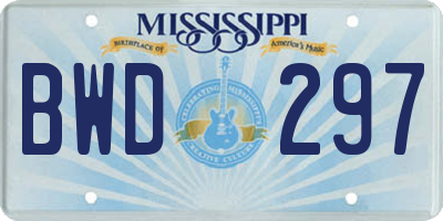 MS license plate BWD297