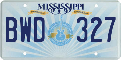 MS license plate BWD327