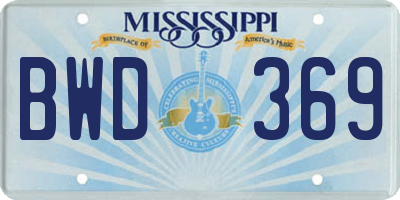 MS license plate BWD369
