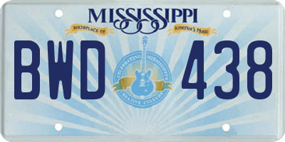 MS license plate BWD438