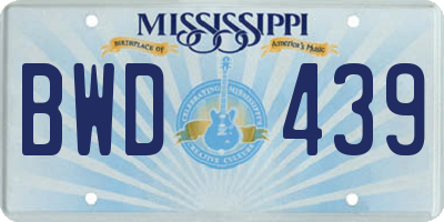 MS license plate BWD439