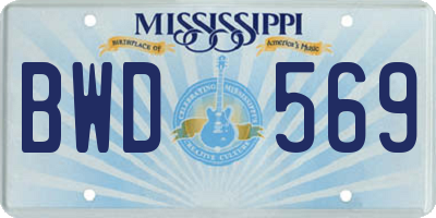 MS license plate BWD569