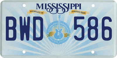 MS license plate BWD586