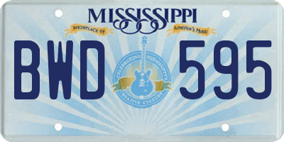 MS license plate BWD595