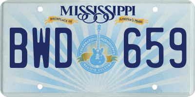 MS license plate BWD659
