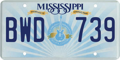 MS license plate BWD739
