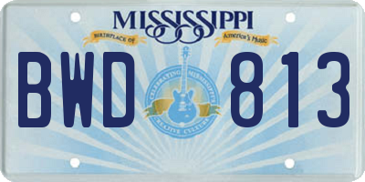 MS license plate BWD813
